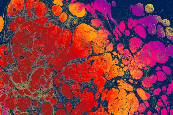 Närbild Bild Bild Abstrakt Oljebaserad Röd Gul Och Lila Färg — Stockfoto