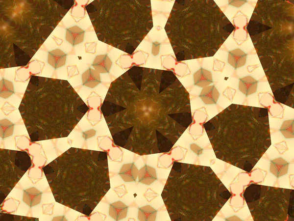 Kaleidoskop Vzor Mnohoúhelníkovými Tvary Hnědé Béžové — Stock fotografie