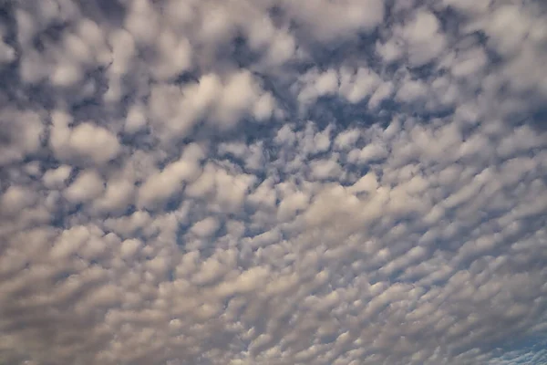 Una Vista Increíble Del Cielo Azul Con Nubes Esponjosas Como — Foto de Stock