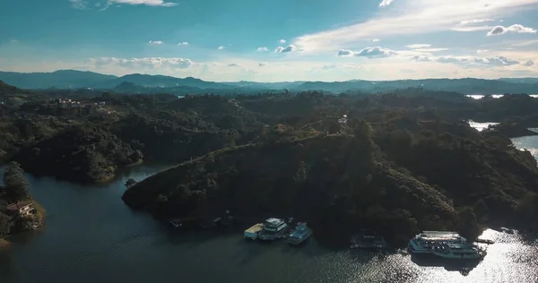 Aerial View Beautiful River Landscape Penol Guatape Colombia — Stock Photo, Image