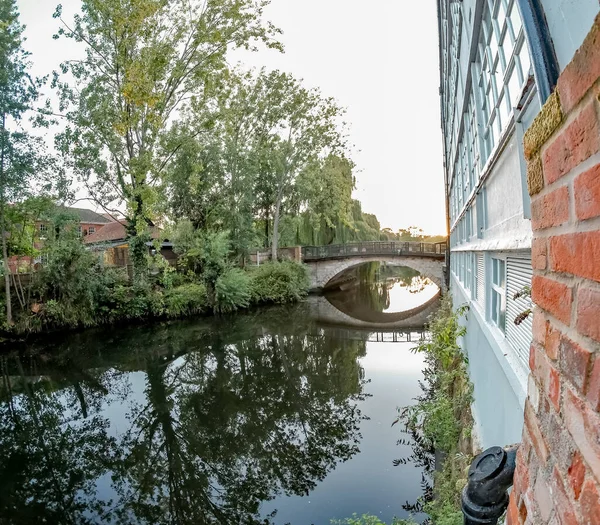 Ponte São Jorge Sobre Rio Wensum Cidade Norwich Norfolk — Fotografia de Stock