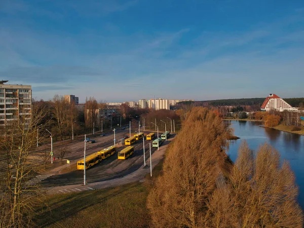 Ein Blick Auf Die Gebäude Von Minsk Weißrussland Herbst — Stockfoto