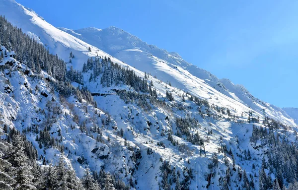 Cordilheiras Das Montanhas Fagaras Roménia Coberta Neve — Fotografia de Stock