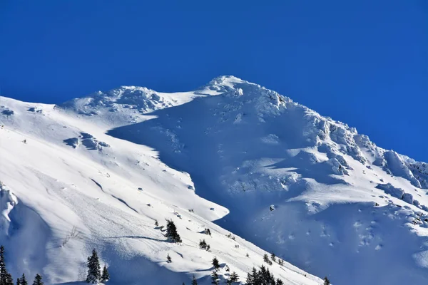 ファガラス山脈の尾根 ルーマニアは雪で覆われています — ストック写真