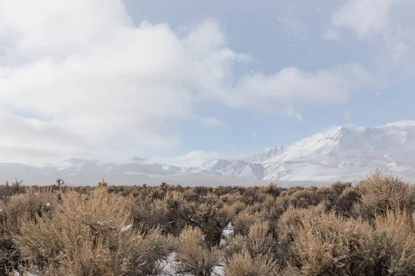 Una Bella Foto Paesaggio Montano Innevato Nella Sierra Orientale California — Foto Stock