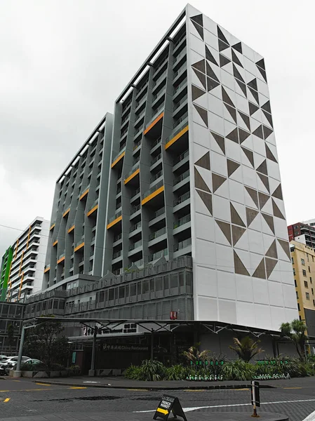 Auckland Nueva Zelanda 2019 Vista Escena Edificio Bloque Apartamentos Centro — Foto de Stock