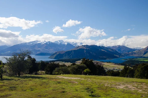 Bela Vista Lago Com Montanhas Wanaka Nova Zelândia — Fotografia de Stock