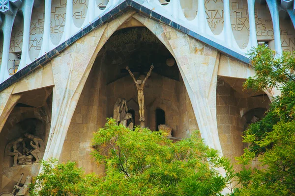 Fragment Sagrada Familia Chrám Svaté Rodiny Barceloně Španělsko — Stock fotografie