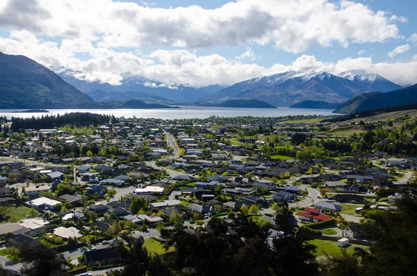 Uma Vista Aérea Wanaka Nova Zelândia — Fotografia de Stock