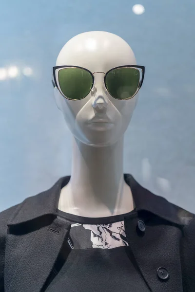 Female Mannequin Sunglasses Black Blouse Jacket — Stock Photo, Image