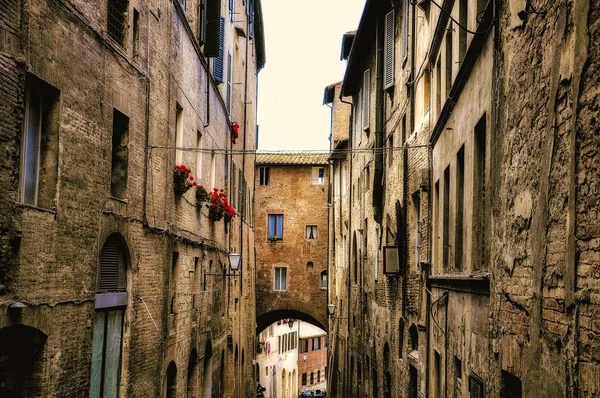 Een Steeg Van Oude Gebouwen Onder Het Zonlicht Italië Perfect — Stockfoto