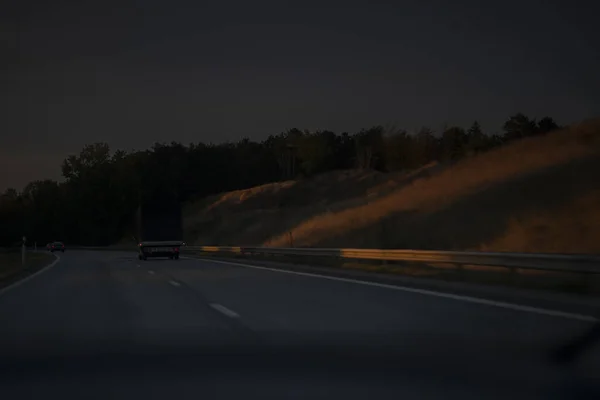 Droga Naturze Nocą — Zdjęcie stockowe