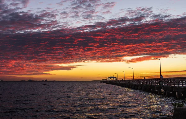 Чудовий Захід Сонця Над Озером Флориді — стокове фото