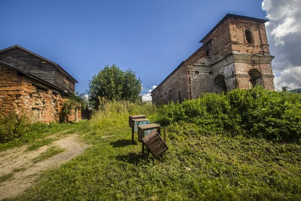 Nahaufnahme Einer Alten Wohngegend Häuser Briefkästen Rostow Russland — Stockfoto