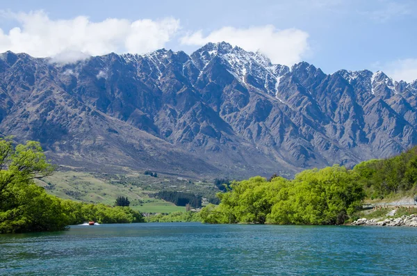 Красивый Вид Горный Хребет Remarkables Квинстоне Новая Зеландия — стоковое фото