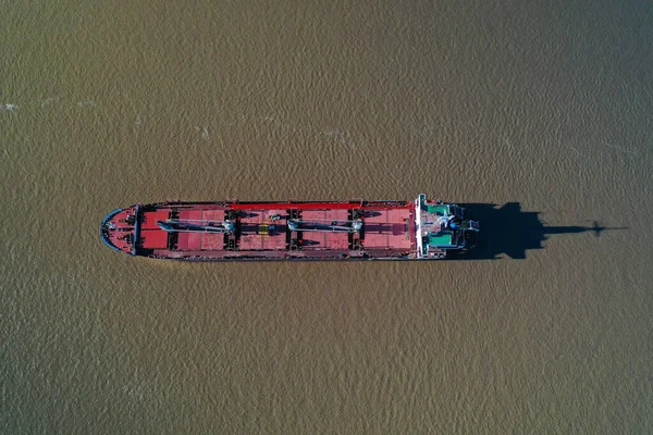 Aerial Shot Parana River Looking Unrecognizable Ship — Stock Photo, Image