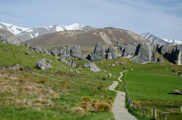 Ein Schöner Blick Auf Kalksteinblöcke Castle Hill Neuseeland — Stockfoto