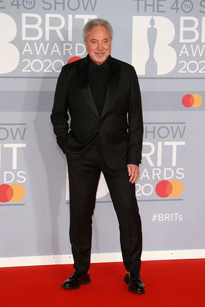 Londres Royaume Uni Février 2020 Tom Jones Assiste Aux Brit — Photo