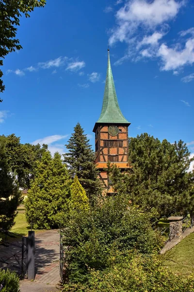 Fachwerkkirche Des Heiligsten Herzens Jesu Stegna Polen — Stockfoto