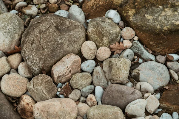 スペインのカンタブリア川沿いの石のトップビュー — ストック写真