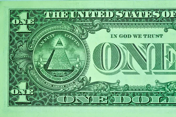 Знімок Верхнього Виду Банкноти Один Долар Ізольовано Білому Тлі — стокове фото