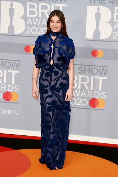 Londra Regno Unito Febbraio 2020 Hailee Steinfeld Partecipa Brit Awards — Foto Stock