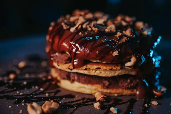 Closeup Chocolate Pancake — Stock Photo, Image