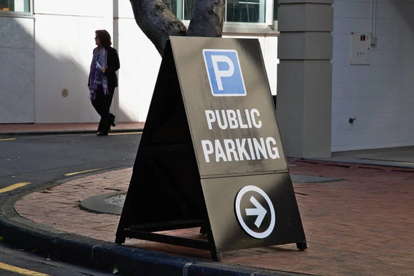 Auckland Nova Zelândia Jul 2019 Vista Placa Sinalização Estacionamento Público — Fotografia de Stock