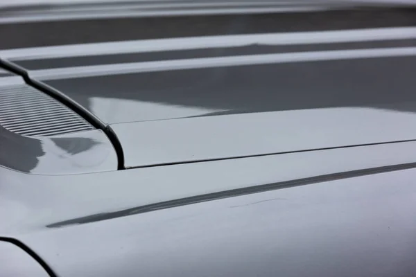 Shiny Gray Bonnet Classic Car Pattern — Stock Photo, Image