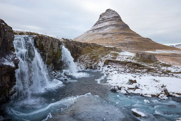 Egy Gyönyörű Kép Kirkjufellsfoss Vízesésről Izlandon — Stock Fotó