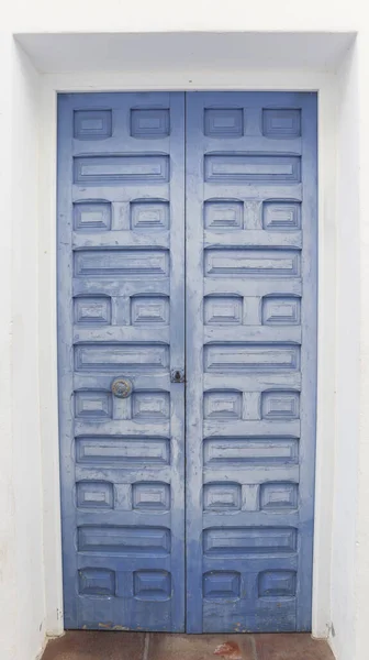 Entrada Uma Casa Uma Aldeia Andaluza Porta Feita Madeira Com — Fotografia de Stock