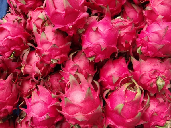 Zbliżenie Strzał Różowych Pitahaya Owoców — Zdjęcie stockowe