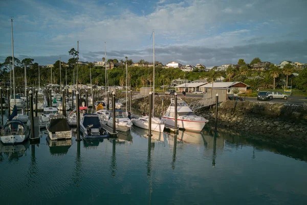 Auckland Nueva Zelanda Octubre 2019 Vista Yates Barcos Atracados Half —  Fotos de Stock