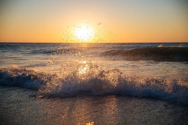 Belle Vue Coucher Soleil Sur Plage — Photo