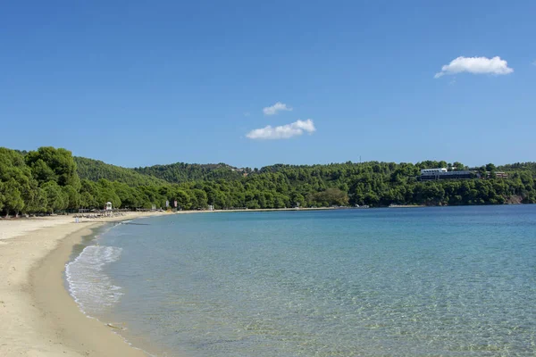 Snímek Malebné Vodní Scenérie Pláže Ostrově Skiathos Řecko — Stock fotografie