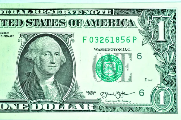 一张印在白色背景上的一美元钞票的头像照片 — 图库照片