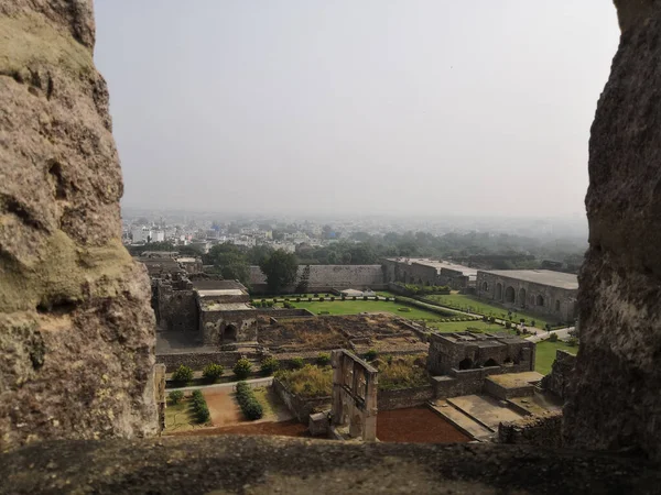 Μια Όμορφη Εναέρια Άποψη Της Golconda Fort Στο Hyderabad Ινδία — Φωτογραφία Αρχείου