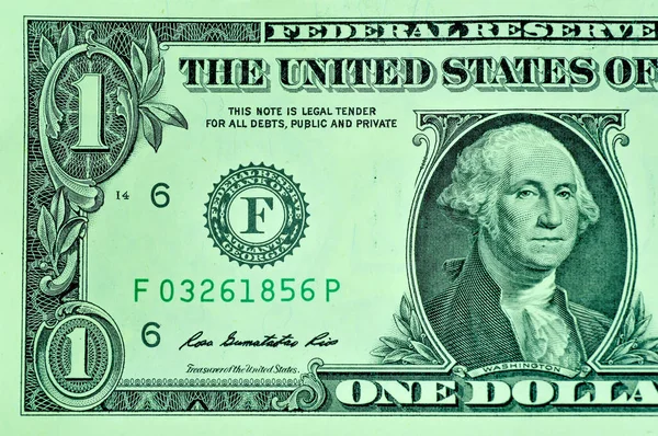 Egy Fehér Alapon Izolált Egydolláros Bankjegy Felülnézeti Képe — Stock Fotó