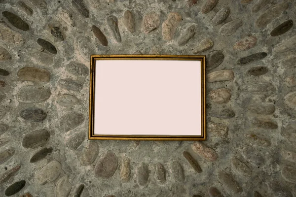 Eine Bildrahmen Attrappe Auf Steinboden — Stockfoto