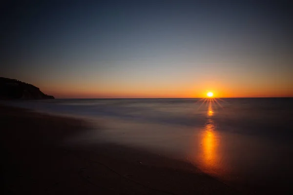 Belle Vue Coucher Soleil Sur Plage — Photo