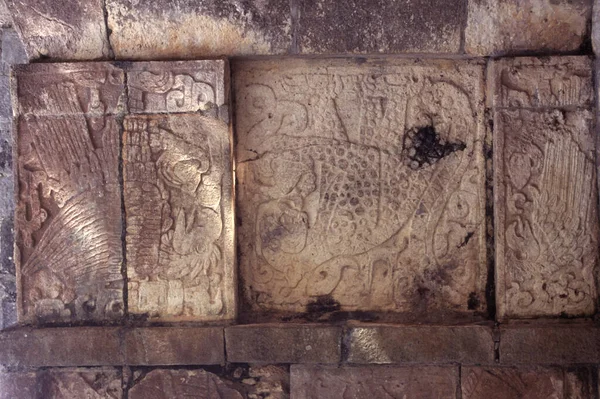 마야족 이지은 역사적 치첸이트사에 조각품 — 스톡 사진