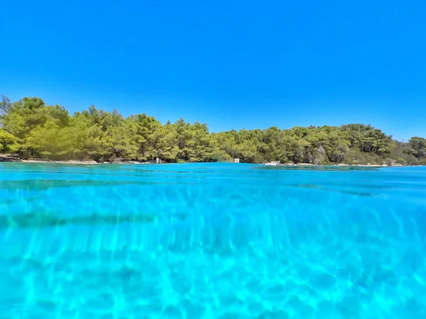晴れた日に熱帯の島の透明な水のクローズアップショット — ストック写真