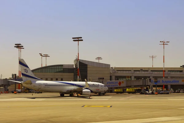 Tel Aviv Israel Oct 2020 Plane Landed International Airport Israel — Stock Photo, Image