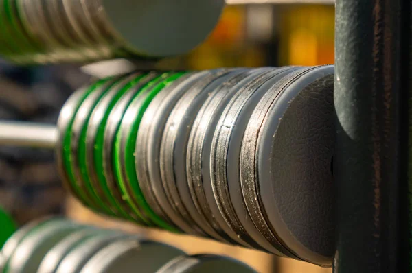 Een Close Opname Van Een Grote Abacus Speelplaats — Stockfoto