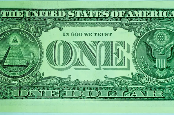 Gambar Tampilan Atas Dari Uang Kertas Satu Dolar Yang Terisolasi — Stok Foto