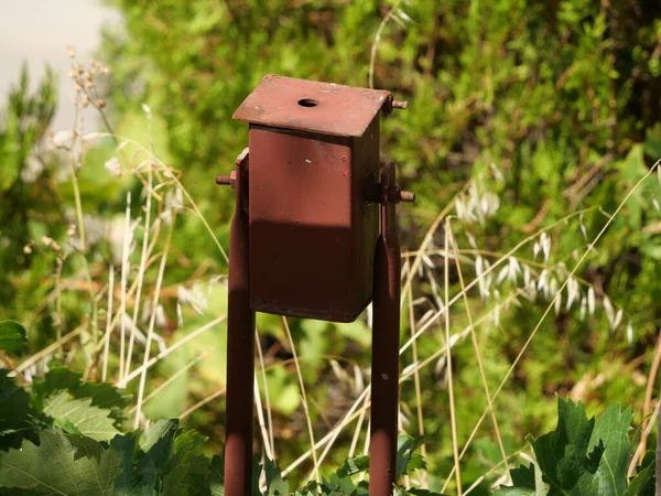 Маленький Старый Ржавый Почтовый Ящик Зелени — стоковое фото