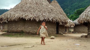 SIERRA DE SANTA MARTA, COLOMBIA - Nov 27, 2019: indigenous town of the Sierra de Santa Marta clipart