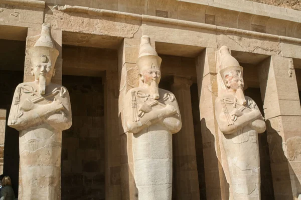 Esculturas Templo Mortuário Hatshepsut Perto Luxor City — Fotografia de Stock