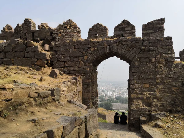 Benteng Golconda Historical Kota Hyderabad India — Stok Foto