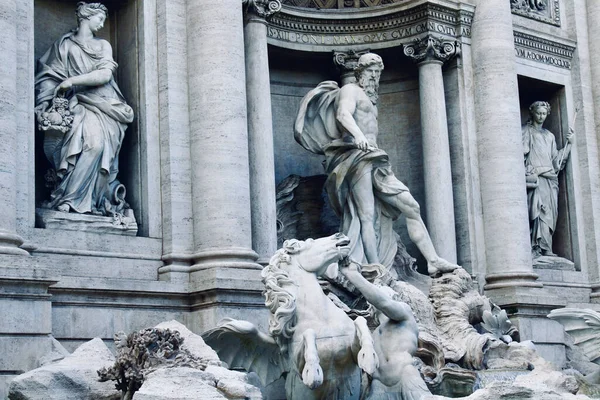 Statues Trevi Fountain Rome Italy Trevi Fountain Rome Italy — Stock Photo, Image